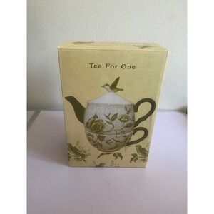 Cracker‎ Barrel Tea For One Teapot Cup Set Susan Winget Bird Floral
